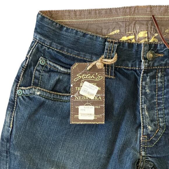 Stitch's Y2K Nebraska Flare Wide Leg Button Fly Buffalo Nickel Jeans Size 31 NWT - Picture 5 of 11
